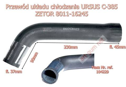Przewod chlodnicy URSUS C-385 37/45mm 80.013.023