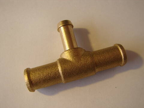 Trójnik mosiądz T na wąż 12x8x12mm odlew
