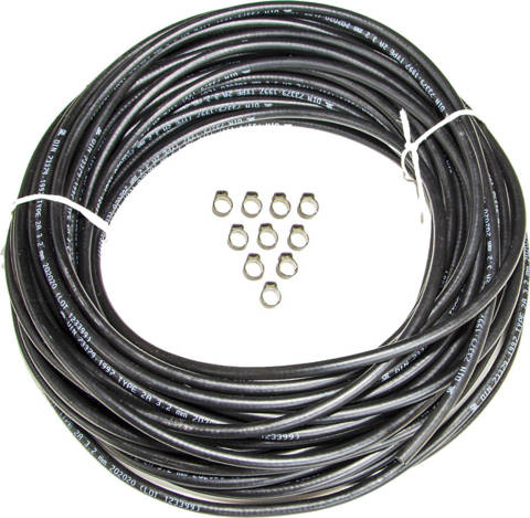Zestaw wąż paliwa oleju 3,2-8mm 10m opaski 10szt