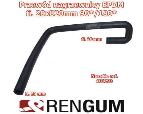 Wąż chłodnicy EPDM fi 20x820 mm 3xgięty 90x180°