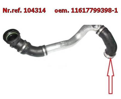 Rura turbo BMW 3 E46 330D dół 11617799398-1