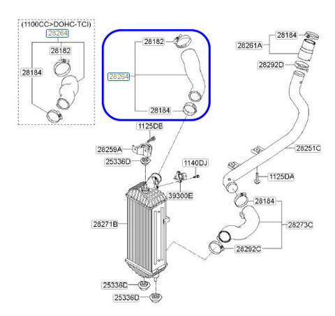 Wąż intercoolera KIA RIO II 1.4 CRDI 28274-2A740