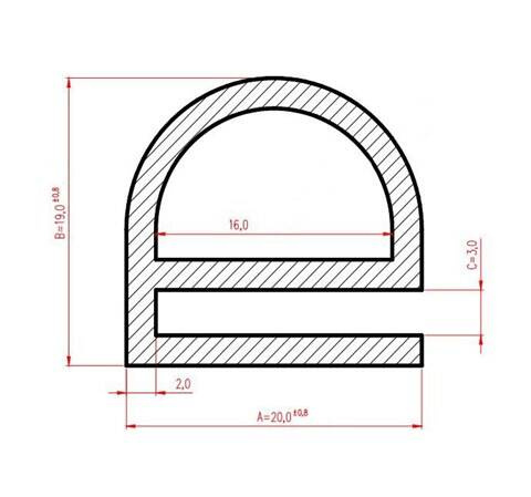 Uszczelka silikonowa drzwi chłodni 20/19mm typ-e