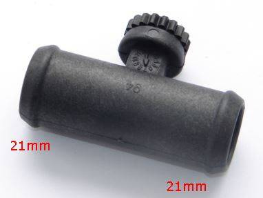 Łącznik plastikowy na wąż z odpowietrzeniem 21mm