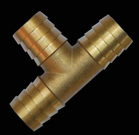 Trójnik mosiądz T na wąż 13x13x13mm 3x1/2" lekki