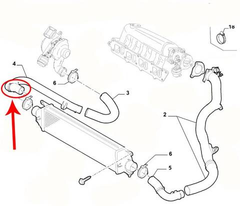 Wąż turbo FIAT BRAVO 1.9 D Multijet 07-14 51842860