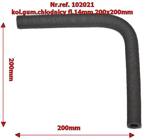 Kolanko gumowe fi.14mm L-200x200mm oplatane