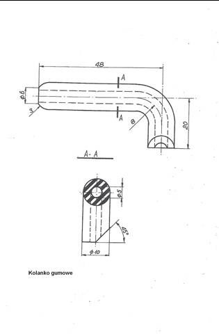 Kolanko chłodnicy EPDM fi. 5x6mm L-20x48mm