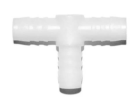 Trójnik plastikowy biały T na wąż 12x12x12mm