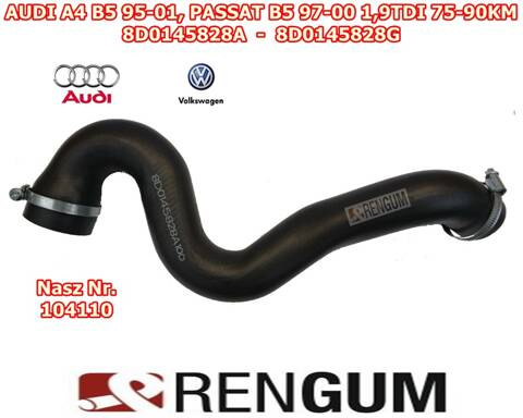 Wąż turbo AUDI A4 PASSAT B5 1,9TDI 8D0145828A G