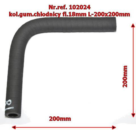 Kolanko gumowe fi.18mm L-200x200mm oplatane