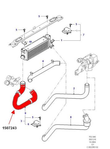 Rura turbo FORD TRANSIT 1507243 4C116C646AE