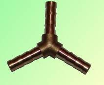 Trójnik mosiądz Y na wąż 10x10x10mm 3x7/16" lekki