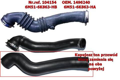 Wąż intercoolera FORD FOCUS 1.6CDTI 3M51-6C646-WD