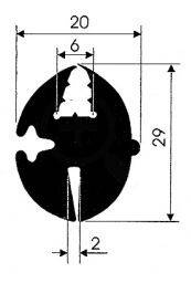 Uszczelka gumowa szyby S-939