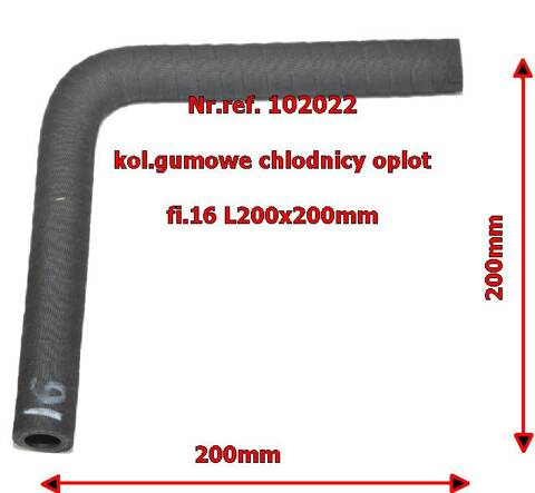 Kolanko gumowe fi.16mm L-200x200mm oplatane