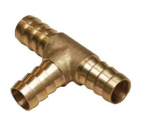 Trójnik mosiądz T na wąż 12,5x12,5x12,5mm