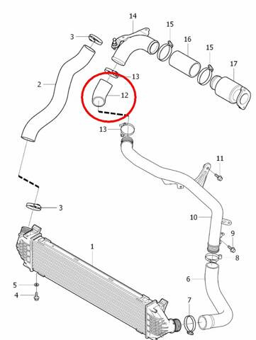 Wąż intercoolera VOLVO V40 1.6D D2 12-16 31338151
