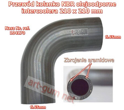 Kolanko gumowe olejoodporne NBR-AR 65mm 210x210mm 