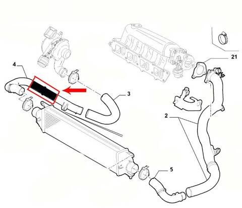 Wąż turbo FIAT BRAVO 1.9 D Multijet 07-14 51842860