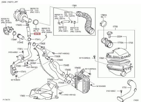 Wąż turbo Toyota Corolla E12 1.4D4D 17341-33020