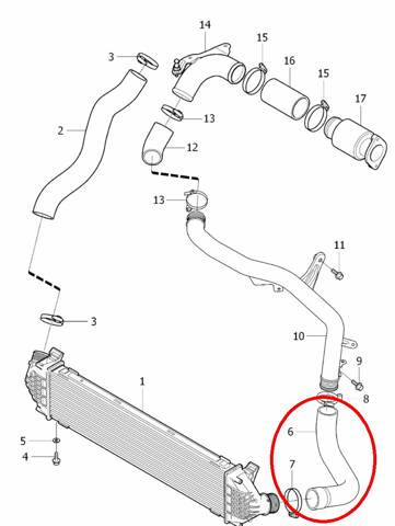 Wąż intercoolera VOLVO V40 1.6D D2 12-16 31338095