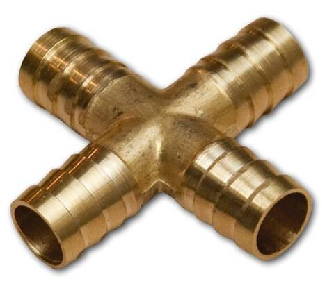 Czwórnik mosiądz na wąż 10x10x10x10 mm