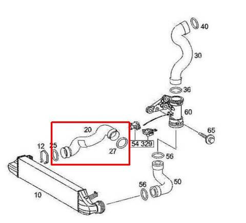 Rura turbo MERCEDES W209 CLK 220D A2095281082