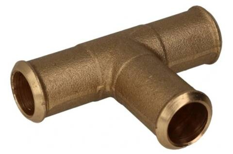 Trójnik mosiądz T na wąż 16x16x16mm 3x5/8" odlew