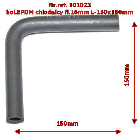 Kolanko gumowe chłodnicy EPDM fi 10 mm 150x150mm