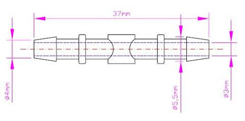 Złączka plastikowa do węży fi.5mm 7689403