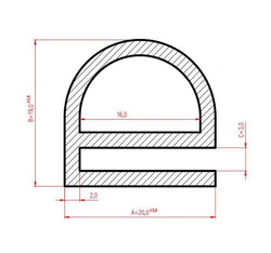 Uszczelka silikonowa drzwi chłodni 20/19mm typ-e