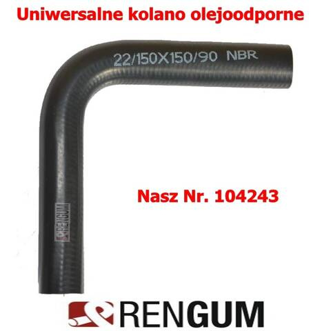 Kolanko gumowe olejoodporne NBR-AR 22mm 150x150mm
