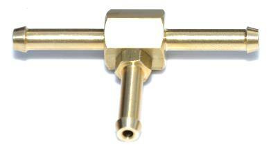 Trójnik mosiądz T na wąż  6x4x6mm