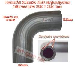 Kolanko gumowe olejoodporne NBR-AR 18mm 150x150mm 